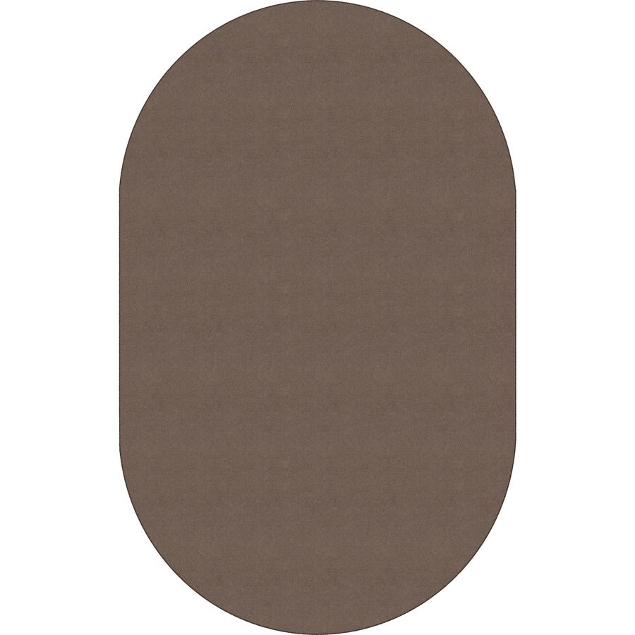 Flagship Carpets Ameristrong Solid Color Rug - Floor Rug - Traditional - 91.20" Length x 12 ft Width - Oval - Almond - Fiber, Nylon