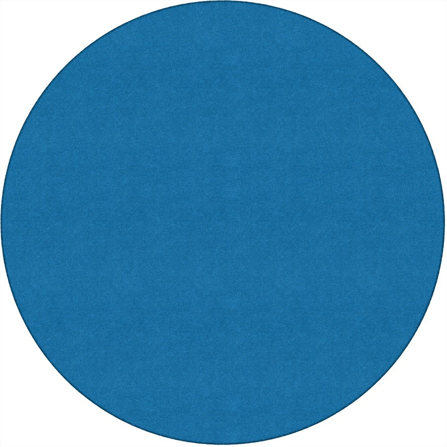 Flagship Carpets Ameristrong Solid Color Rug - Floor Rug - Traditional - 72" Diameter - Round - Blue Bird - Nylon