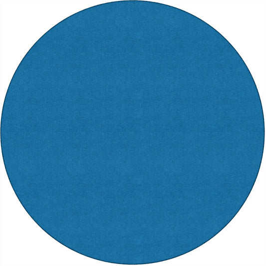 Flagship Carpets Ameristrong Solid Color Rug - Floor Rug - Traditional - 72" Diameter - Round - Blue Bird - Nylon