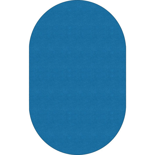 Flagship Carpets Ameristrong Solid Color Rug - Floor Rug - Traditional - 91.20" Length x 12 ft Width - Oval - Blue Bird - Fiber, Nylon