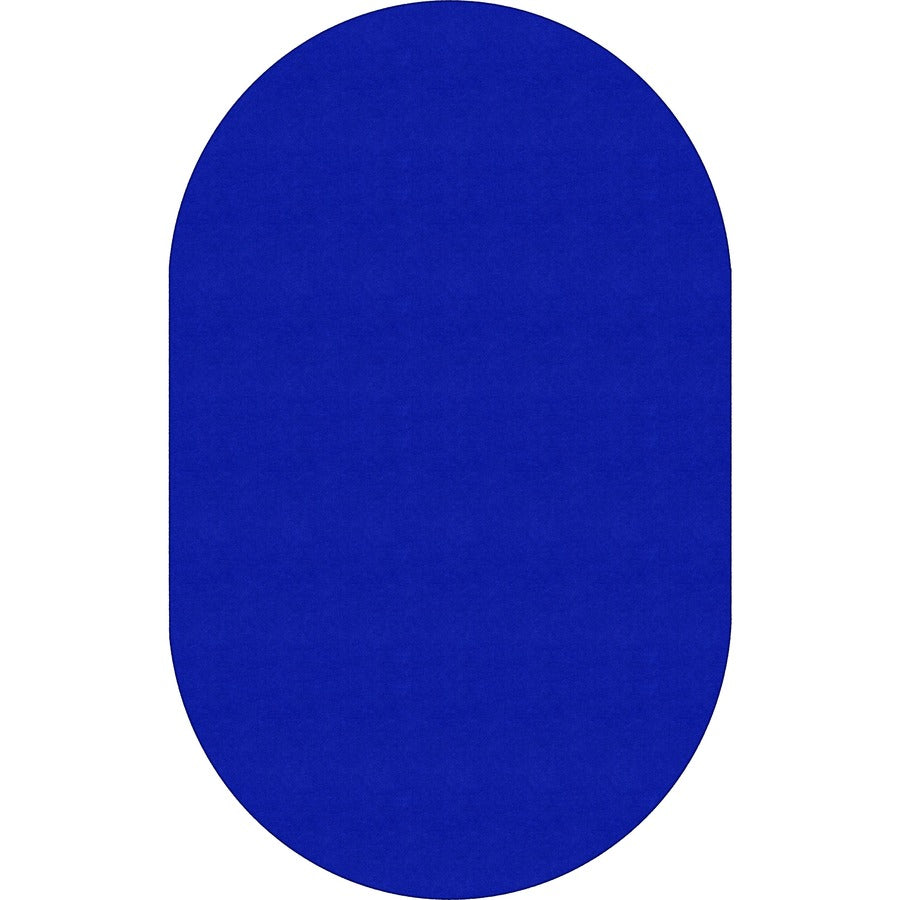 Flagship Carpets Ameristrong Solid Color Rug - Floor Rug - Traditional - 91.20" Length x 12 ft Width - Oval - Royal Blue - Fiber, Nylon