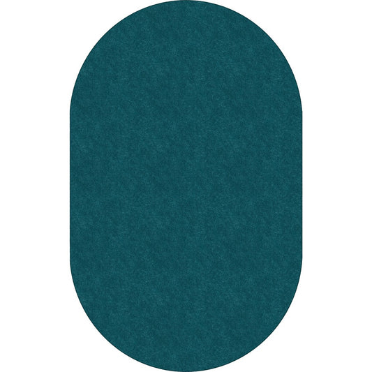 Flagship Carpets Amerisoft Solid Color Rug - 12 ft Length x 90" Width - Oval - Marine Blue - Nylon, Polyester