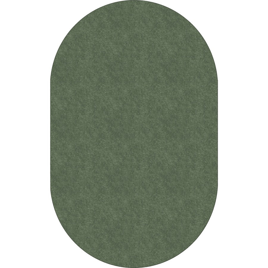 Flagship Carpets Amerisoft Solid Color Rug - 12 ft Length x 90" Width - Oval - Sage Green - Nylon, Polyester