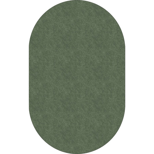 Flagship Carpets Amerisoft Solid Color Rug - 12 ft Length x 90" Width - Oval - Sage Green - Nylon, Polyester