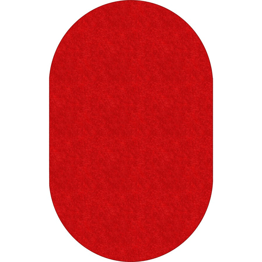 Flagship Carpets Amerisoft Solid Color Rug - 12 ft Length x 90" Width - Oval - Classic Red - Nylon, Polyester