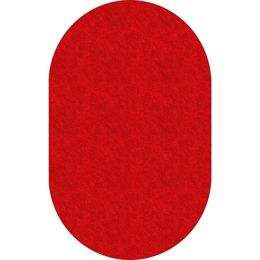 Flagship Carpets Amerisoft Solid Color Rug - 12 ft Length x 90" Width - Oval - Classic Red - Nylon, Polyester