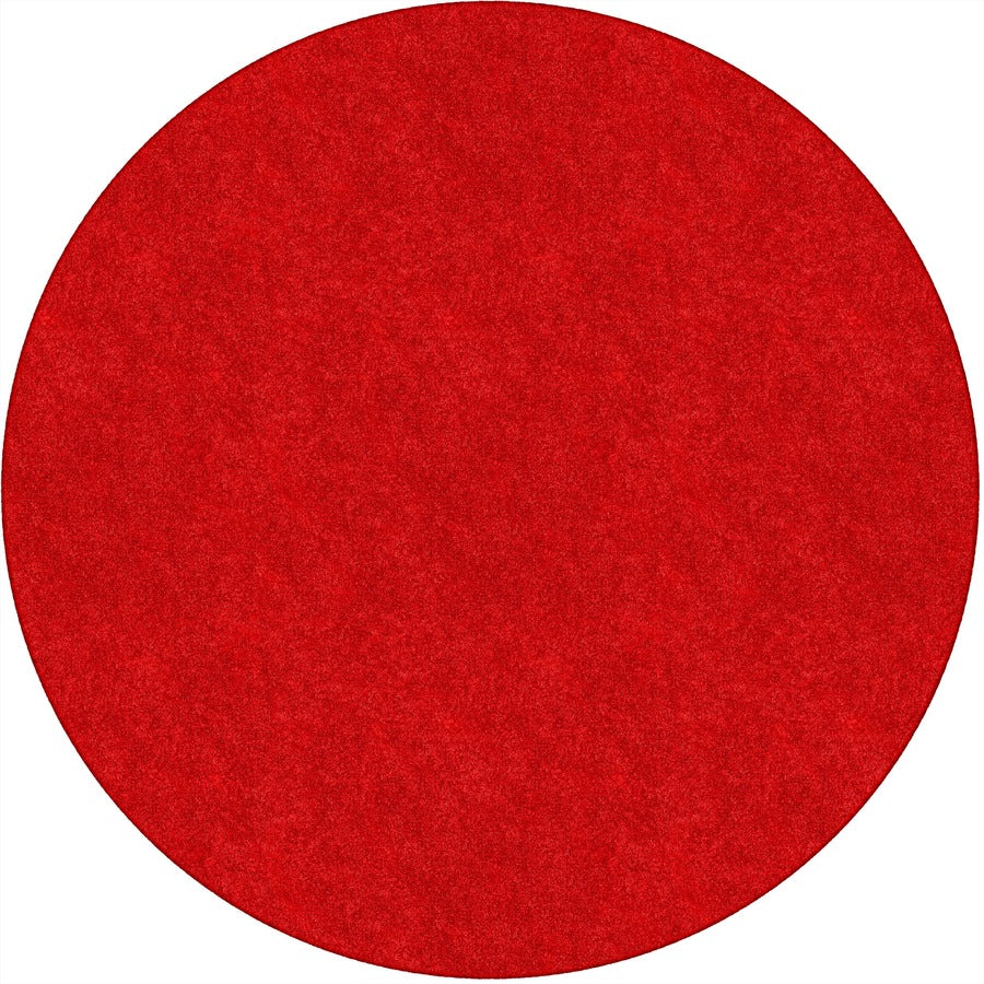 Flagship Carpets Amerisoft Solid Color Rug - 72" Diameter - Round - Classic Red - Nylon, Polyester