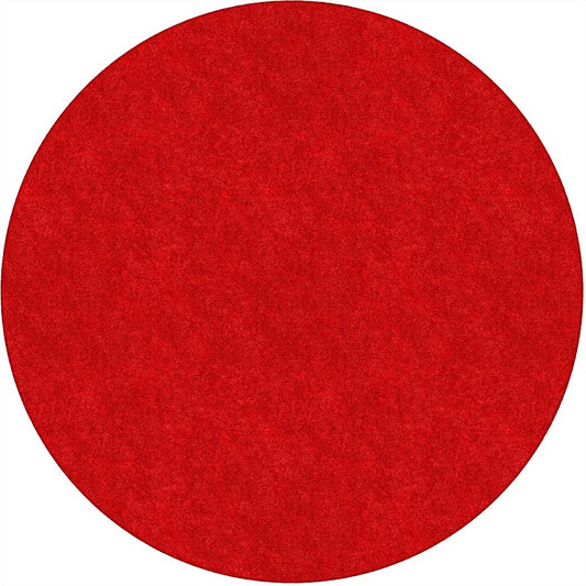 Flagship Carpets Amerisoft Solid Color Rug - 72" Diameter - Round - Classic Red - Nylon, Polyester