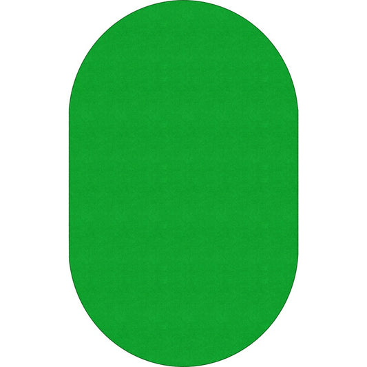 Flagship Carpets Ameristrong Solid Color Rug - Traditional - 91.20" Length x 12 ft Width - Oval - Lime Green - Fiber, Nylon