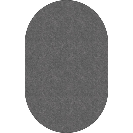Flagship Carpets Amerisoft Solid Color Rug - 12 ft Length x 90" Width - Oval - Gray - Nylon, Polyester