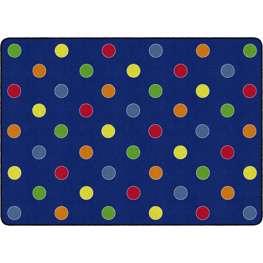Flagship Carpets Basics Dots Classroom Rug - 72" Length x 100.80" Width - Rectangle - Primary - Nylon