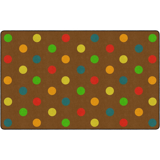 Flagship Carpets Basics Dots Classroom Rug - 91.20" Length x 12 ft Width - Rectangle - Muted - Nylon