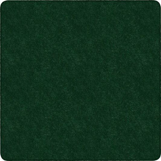 Flagship Carpets Amerisoft Solid Color Rug - 72" Length x 72" Width - Square - Emerald Green - Polyester, Nylon