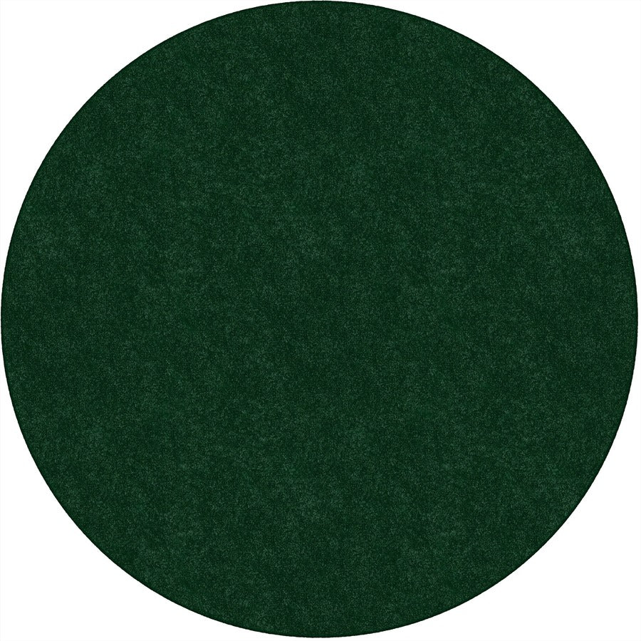Flagship Carpets Amerisoft Solid Color Rug - 72" Diameter - Round - Emerald Green - Nylon, Polyester