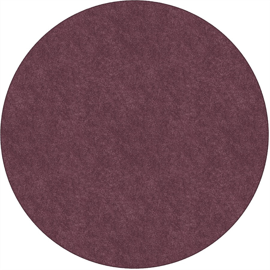 Flagship Carpets Amerisoft Solid Color Rug - 72" Diameter - Round - Plum - Nylon, Polyester