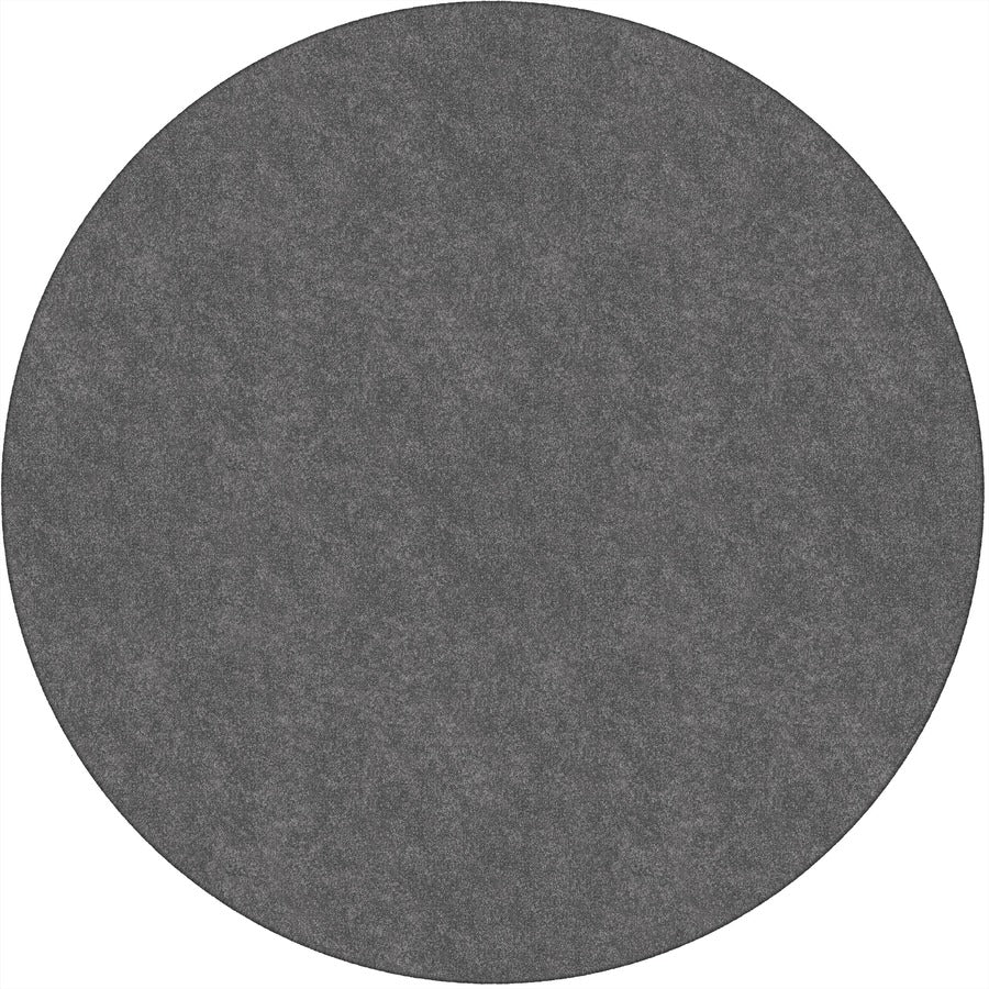 Flagship Carpets Amerisoft Solid Color Rug - 72" Diameter - Round - Gray - Nylon, Polyester