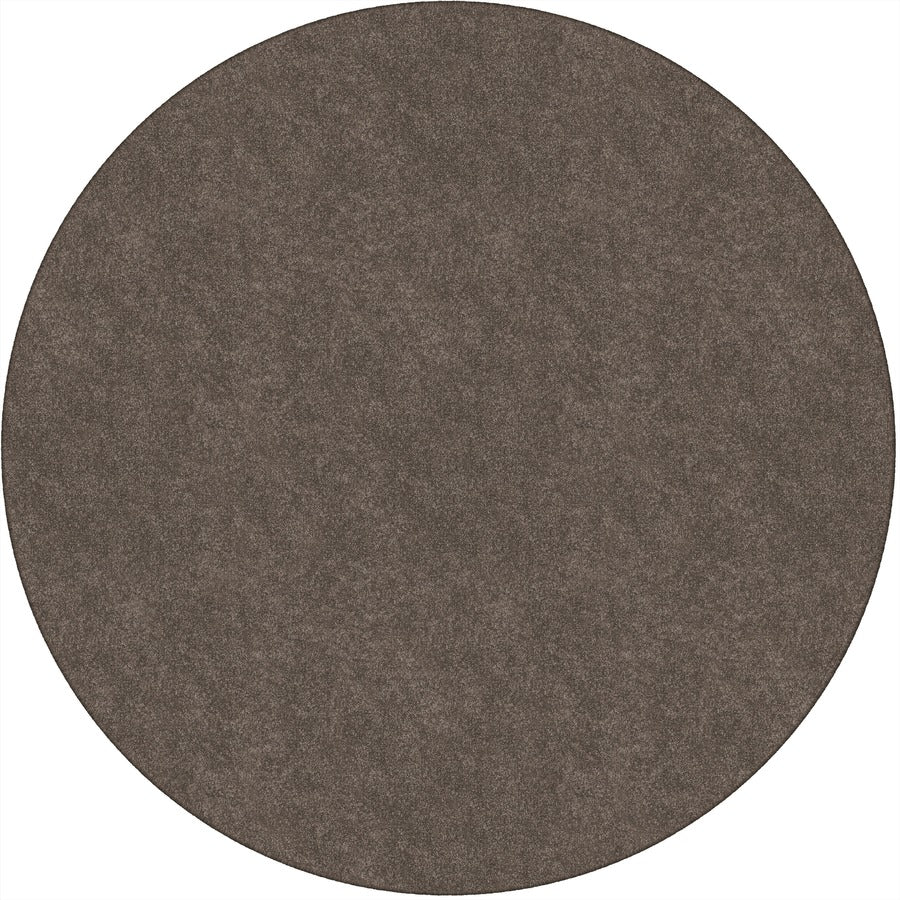 Flagship Carpets Amerisoft Solid Color Rug - 72" Diameter - Round - Wheat - Nylon, Polyester