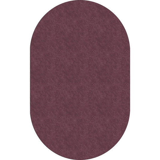 Flagship Carpets Amerisoft Solid Color Rug - 12 ft Length x 90" Width - Oval - Plum - Nylon, Polyester
