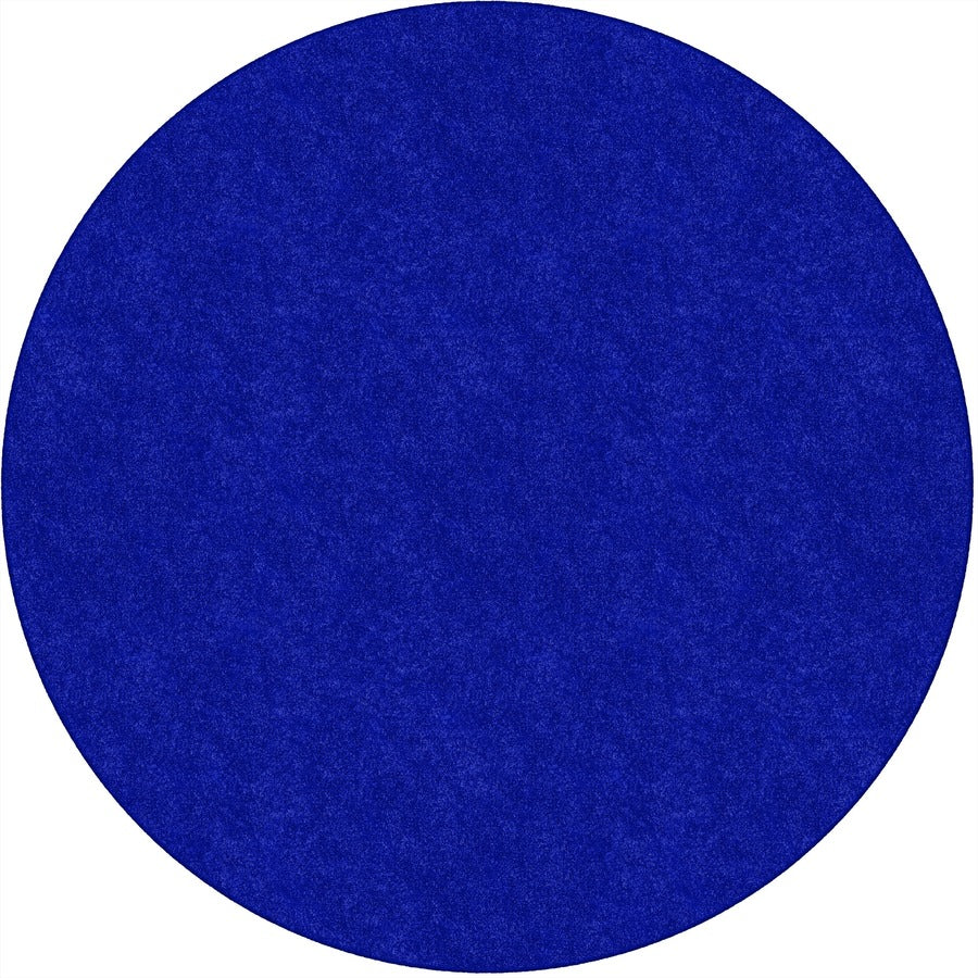 Flagship Carpets Amerisoft Solid Color Rug - 72" Diameter - Round - Royal Blue - Nylon, Polyester