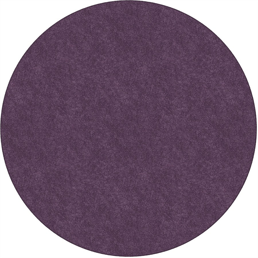 Flagship Carpets Amerisoft Solid Color Rug - 72" Diameter - Round - Purple - Nylon, Polyester