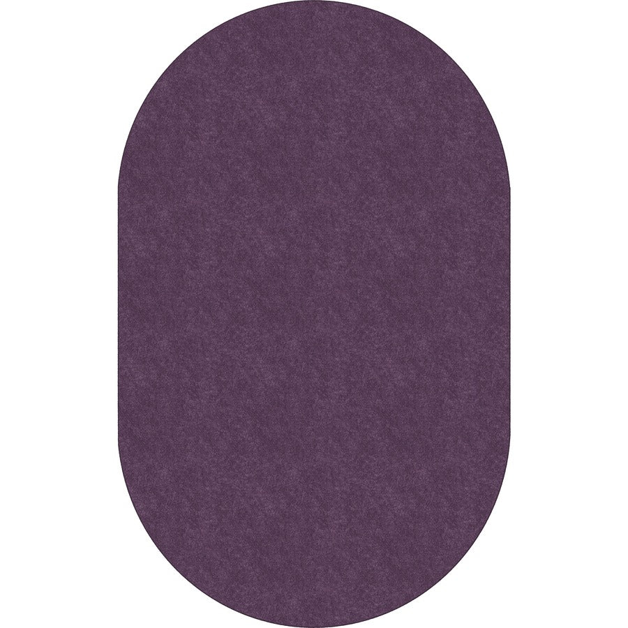 Flagship Carpets Amerisoft Solid Color Rug - 12 ft Length x 90" Width - Oval - Purple - Nylon, Polyester