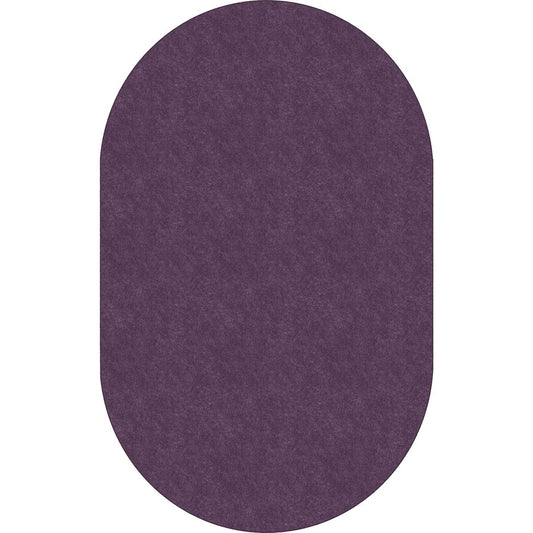 Flagship Carpets Amerisoft Solid Color Rug - 12 ft Length x 90" Width - Oval - Purple - Nylon, Polyester