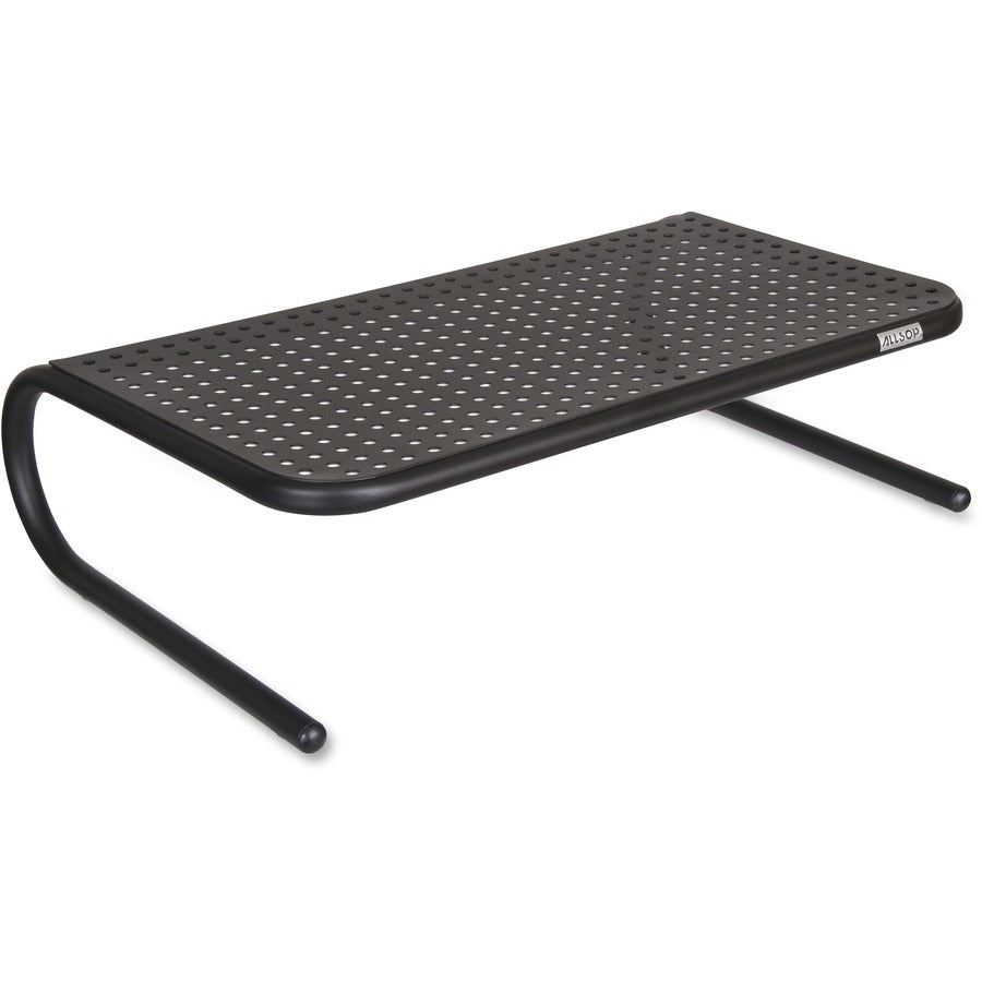 Allsop Large Metal Monitor Stand - 5.25" Height x 18.50" Width x 12.25" Depth - Powder Coated - Metal, Steel - Black