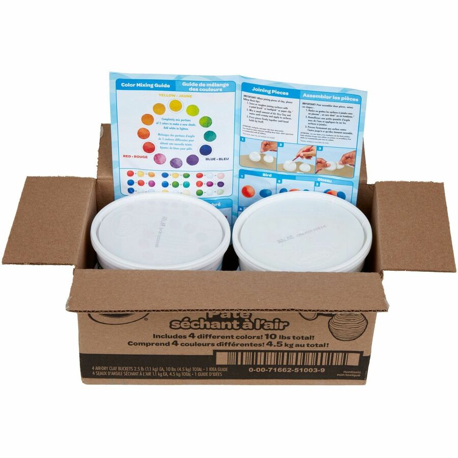 Crayola Air-Dry Clay - Classroom, Room - Assorted - 4 / Pack
