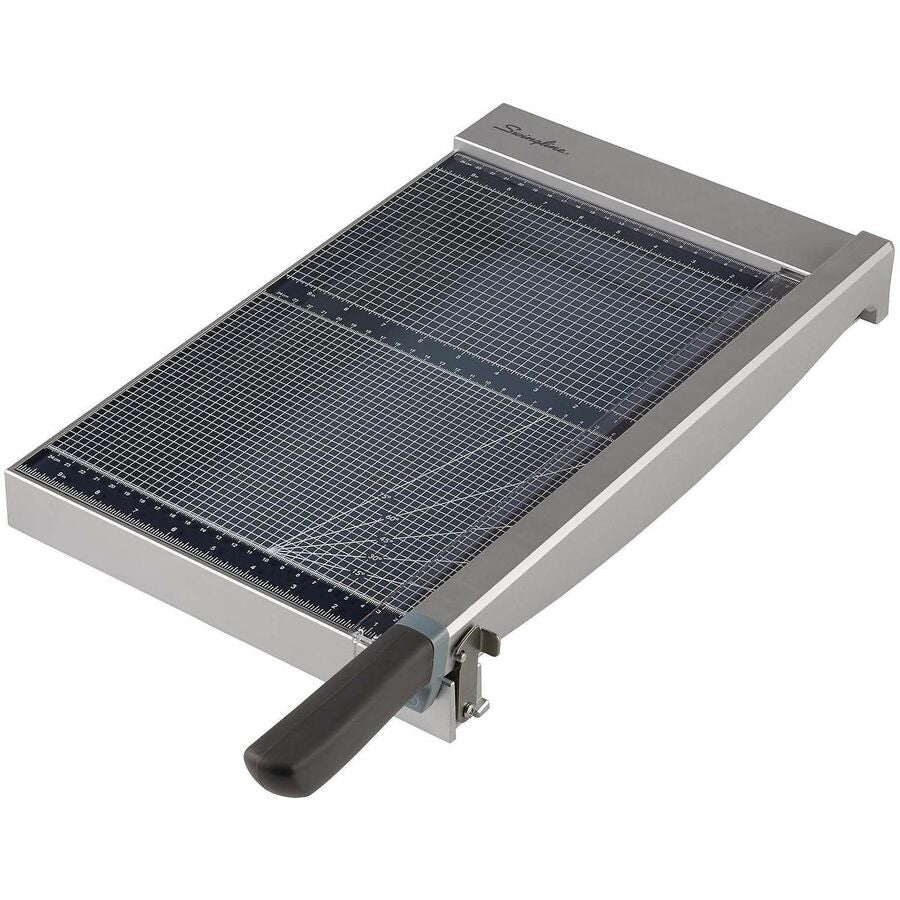 Swingline ClassicCut Guillotine Glass Trimmer - 15 Sheet Cutting Capacity - 15" Cutting Length - Safety Latch - Tempered Glass - Gray - 1 Each