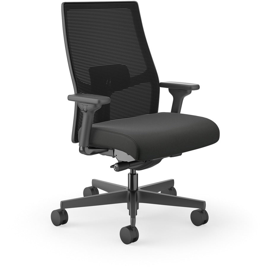 HON Ignition 2.0 Mesh Mid-back Big & Tall Task Chair - Black Seat Color - Vinyl Seat Material - Black Back Color - Mesh Back Material - Black Frame Color - Mid Back - 5-star Base - Armrest - 1 Each