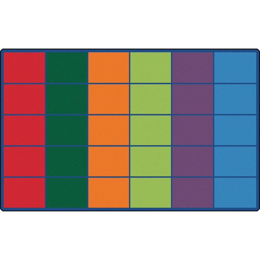 Carpets for Kids&reg, Premium Colorful Rows Seating Rug - Area Rug - 12 ft Length x 90" Width - Rectangle - Primary
