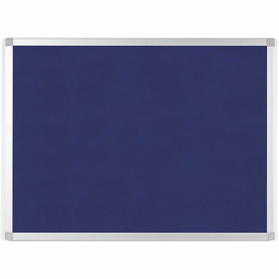 MasterVision Ayda Fabric Bulletin Board - 18" x 24" - 18" Board Height x 24" Board Width - Blue Felt, Fabric Surface - Self-healing, Durable, Resilient - Aluminum Frame - 1 Each
