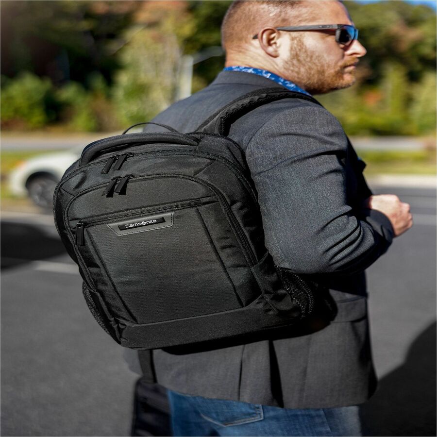 Samsonite Classic Business 2.0 Carrying Case (Backpack) for 13" to 15.6" Apple iPad Notebook, Tablet, Smartphone, Business Card, Pen, Accessories - Black - Polyester Body - Shoulder Strap, Handle - 17.8" Height x 12.5" Width x 9.3" Depth - 1 Each