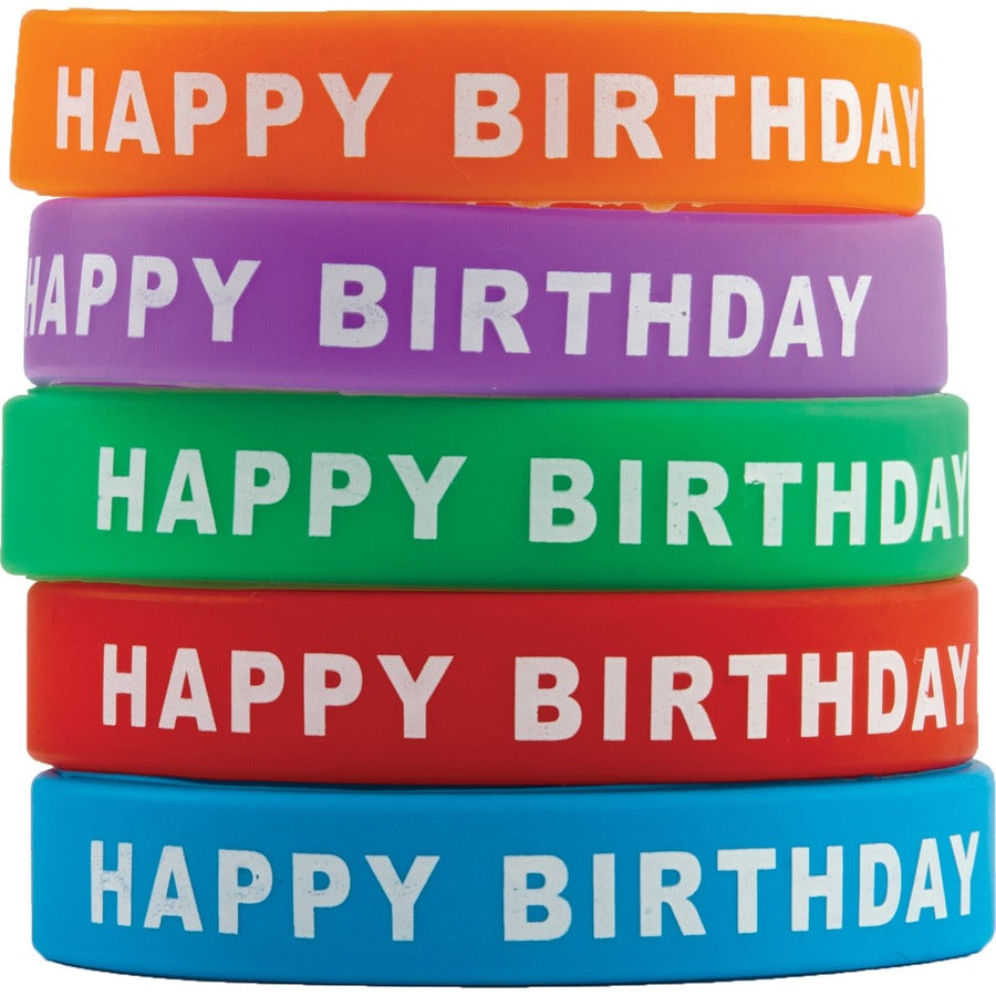 Teacher Created Resources Happy Birthday Wristbands - Multi - Silicone - 1 Set