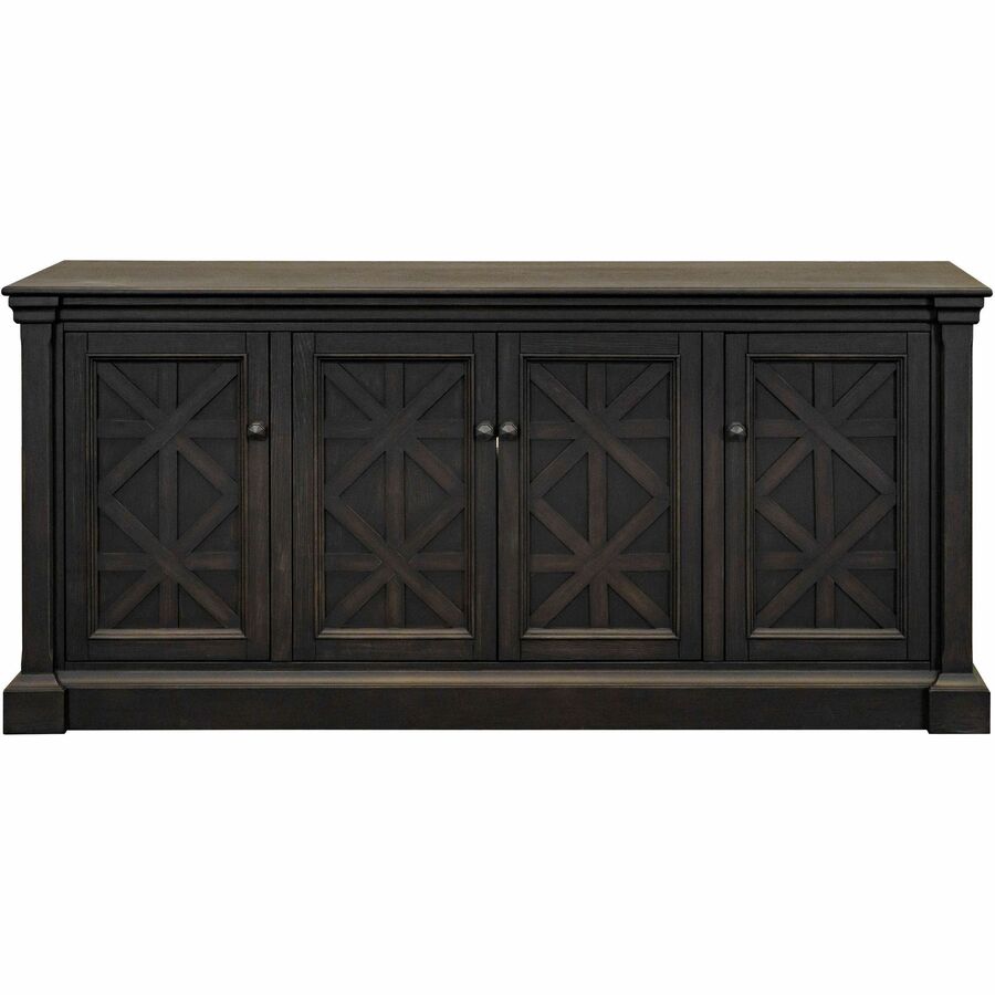 Martin Kingston Office Desking Unit - 32" Height x 67" Width x 18" Depth - 4 Door(s) - 3 Adjustable Shelf(ves) - Material: Wood - Finish: Dark Chocolate, Rub Through - 1 Each