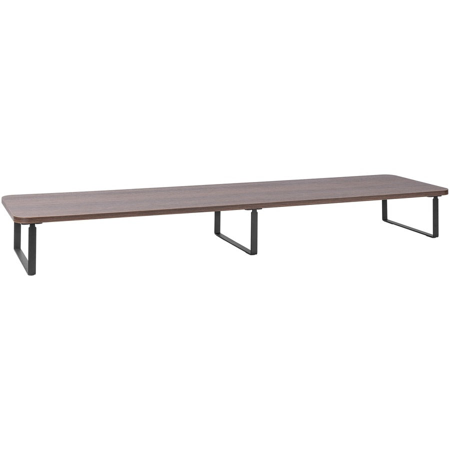 Lorell Quick-Install Monitor Laptop Riser - 4.80" Height x 39.40" Width x 10.20" Depth - Powder Coated - Steel, Particleboard, Silicone - Teak