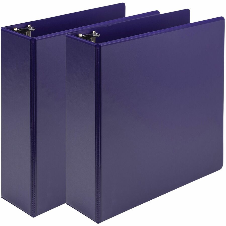 Samsill Earth's Choice Plant-based View Binders - 3" Binder Capacity - Letter - 8 1/2" x 11" Sheet Size - 3 Ring - Fastener: Round Ring - Chipboard, Polypropylene, Plastic - Purple - Durable, Clear Overlay, Non-glare, PVC-free, Non-stick - 2 / Pack