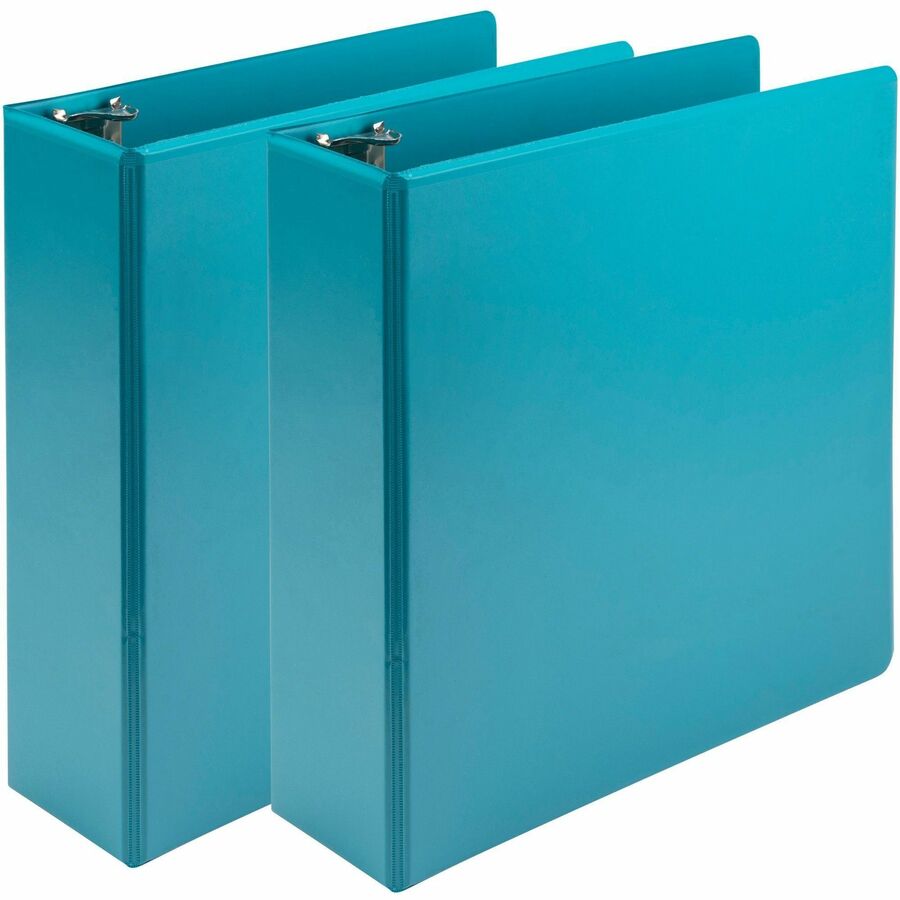 Samsill Earth's Choice Plant-based View Binders - 3" Binder Capacity - Letter - 8 1/2" x 11" Sheet Size - 3 Ring - Fastener: Round Ring - Pocket: 2 - Chipboard, Polypropylene, Plastic - Turquoise - Durable, Clear Overlay, Non-glare, PVC-free, Non-stick...