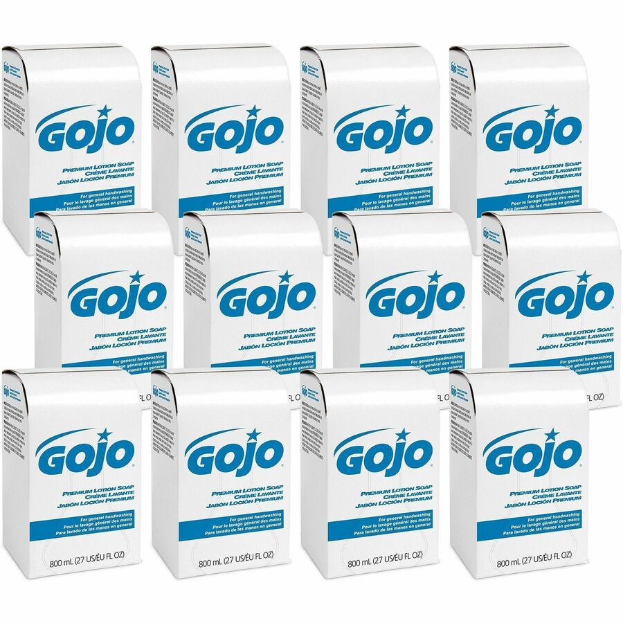 Gojo&reg, Premium Lotion Soap - Waterfall Scent - 27.05 fl oz - Kill Germs, Bacteria Remover, Dirt Remover - Hand, Skin - Moisturizing - Bio-based, Dye-free - 12 / Carton