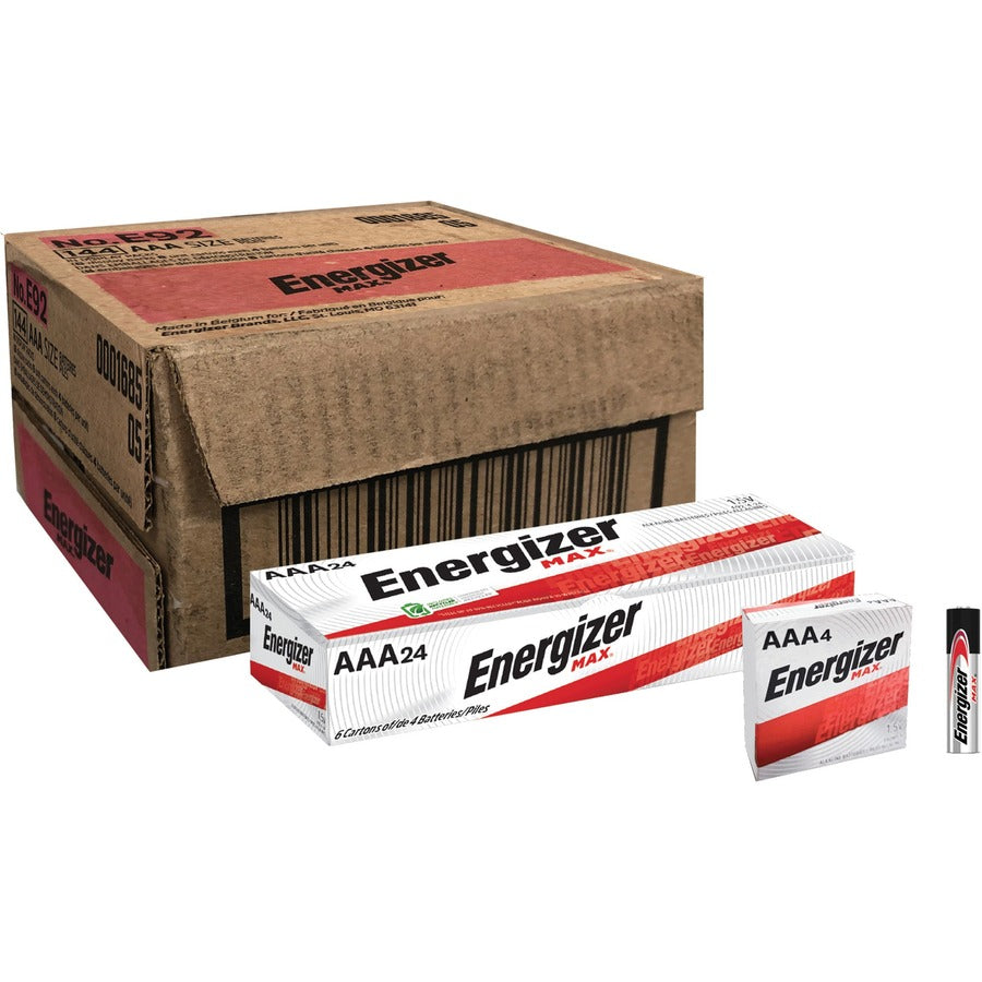 Energizer Max AAA Alkaline Battery 4-Packs - For Digital Camera, Multipurpose, Toy - AAA - 4/Pack - 6 / Carton