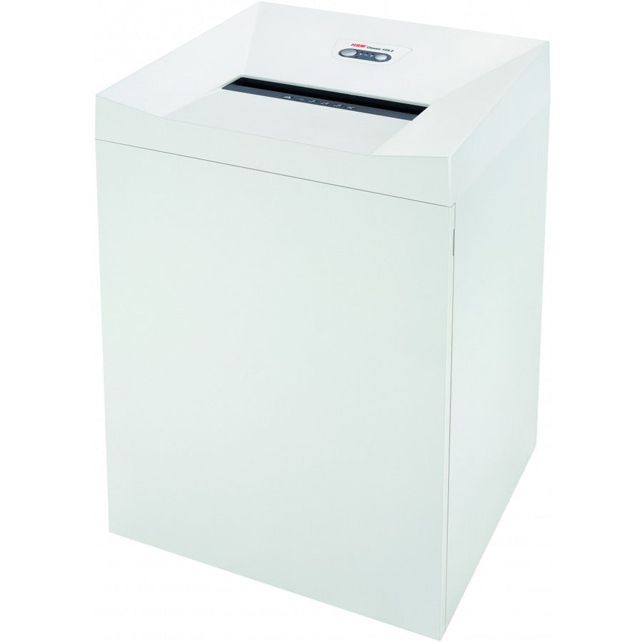 HSM Classic 125.2 - 1/32" x 3/16" + External Autom. Oiler - Continuous Shredder - Particle Cut - 4 Per Pass - for shredding Paper, Staples, Paper Clip - 0.031" x 0.187" Shred Size - P-7/F-3 - 10.04" Throat - 20.10 gal Wastebin Capacity - White