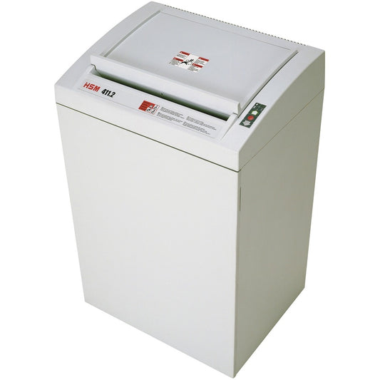 HSM Classic 411.2 - 1/32" x 3/16" + External Autom. Oiler - Continuous Shredder - Particle Cut - 10 Per Pass - for shredding Paper, Staples, Paper Clip - 0.031" x 0.187" Shred Size - P-7/F-3 - 15.75" Throat - 38.60 gal Wastebin Capacity - Light Gray