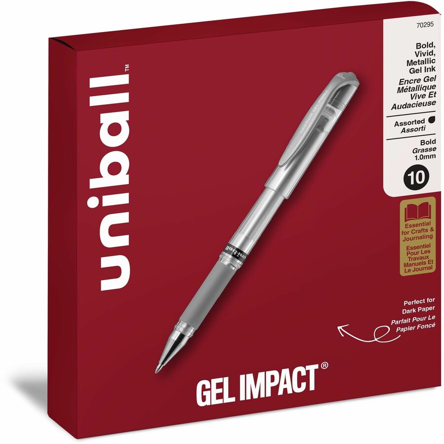 uniball™, Signo Gel Impact Pen Set, Bold Point (1.0mm), Assorted Ink, 10 Pack - Assorted Ink - Gel-based - 10 / Pack