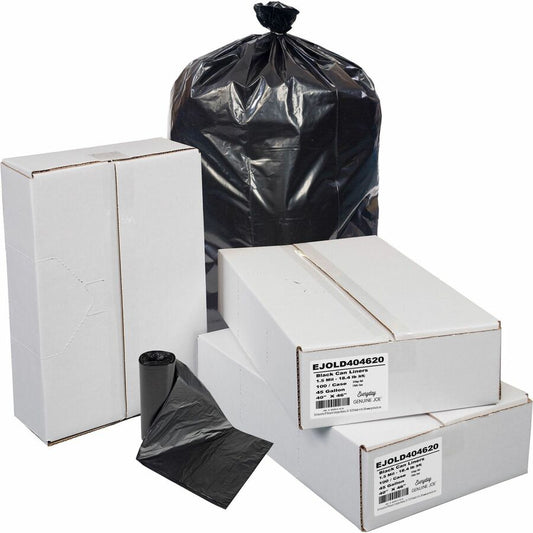 Everyday Genuine Joe Low-Density Can Liners - 45 gal Capacity - 46" Length x 40" Width x 1.50 mil (38 Micron) Thickness - Low Density - Black - Resin - Office Waste, Receptacle - 100 / Carton