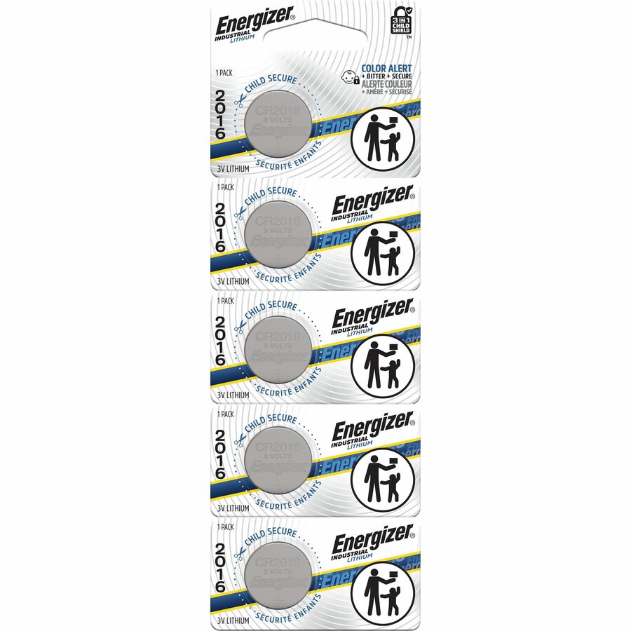 Energizer Industrial Battery - For Digital Thermometer, Glucose Monitor, Laser Pointer, Construction, Facility Maintenance, Medical Center, Office, Classroom, Electronics - Coin Cell - 5 / Pack