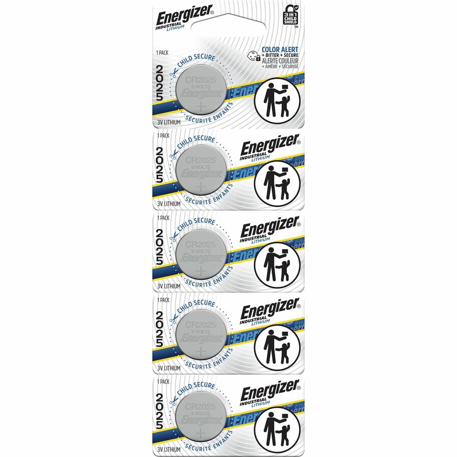 Energizer Industrial Battery - For Calculator, Digital Thermometer, Glucose Monitor, Construction, Facility Maintenance, Medical Center, Office, Classroom, Electronics - Coin Cell - 5 / Pack