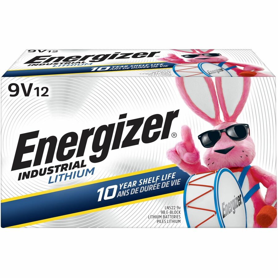 Energizer Battery - 9V - 10 Year Shelf Life - 12 / Pack