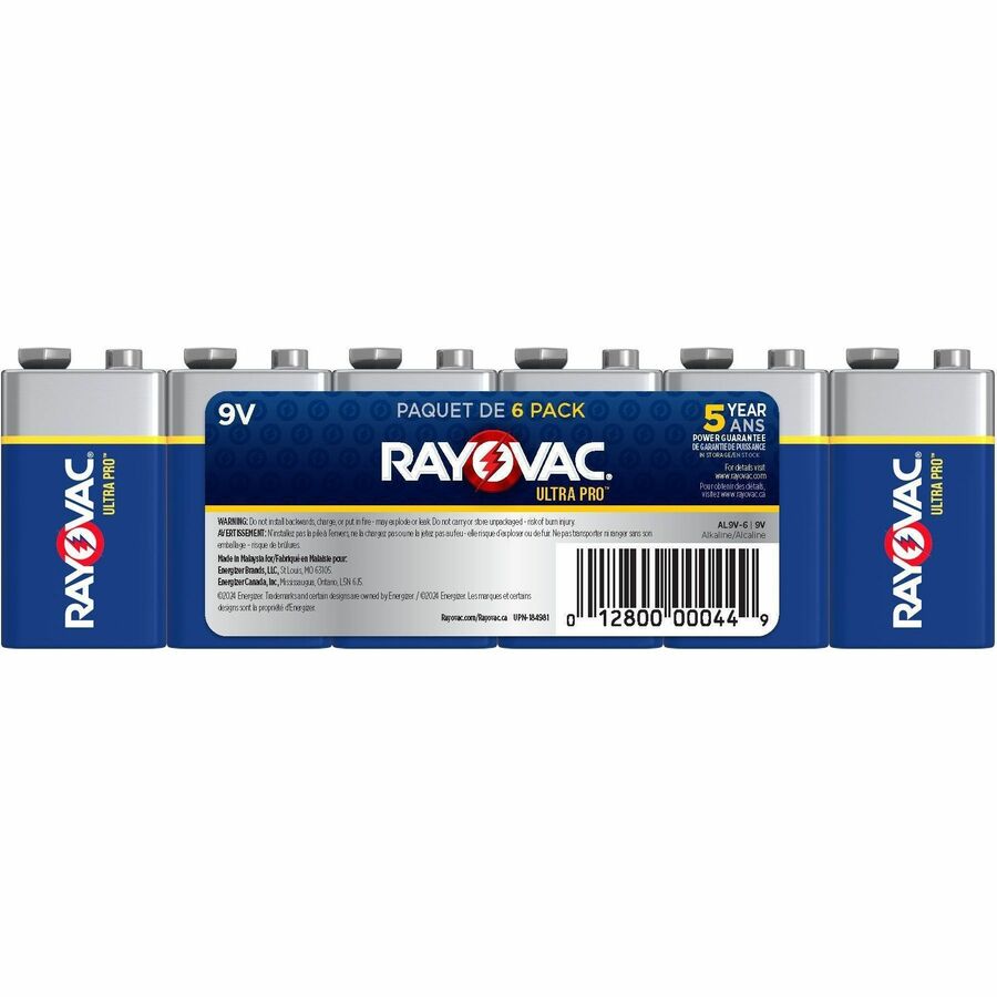 Rayovac Ultra Pro Battery - For Flashlight, Wireless Enabled Device - 9V - 6 / Pack