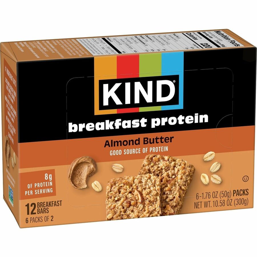 KIND Breakfast Protein Bars - Gluten-free, Dairy-free, Peanut-free, Low Sodium - Almond Butter - 1.76 oz - 6 / Box