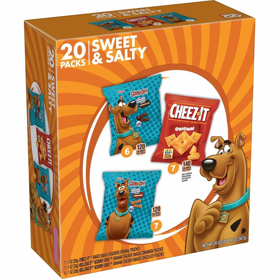 Keebler Sweet & Salty Variety Pack - Individually Wrapped - Sweet & Salty, Cinnamon, Chocolate, Original - 1.25 lb - 20 / Box